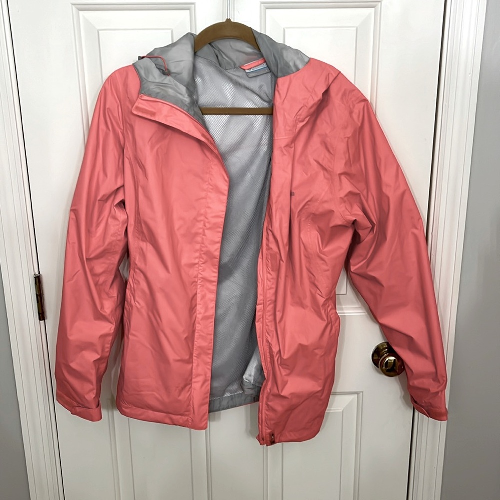 Pink Columbia rain jacket